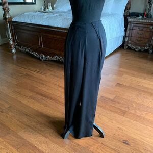 𝅺Black Side Slit Wide Leg Cut‎ Out Pants